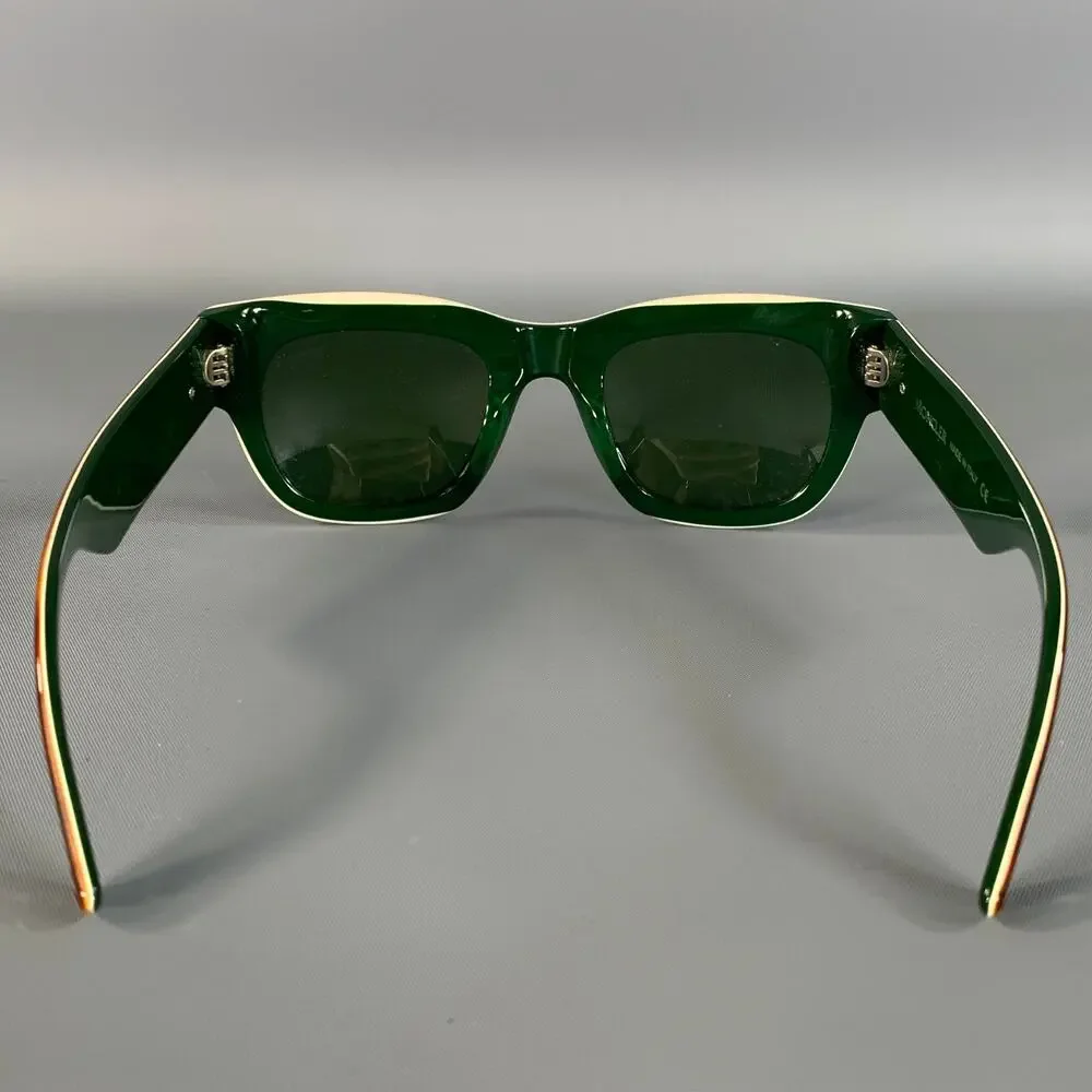 MONCLER Brown Green Tortoise Sunglasses & Eyewear